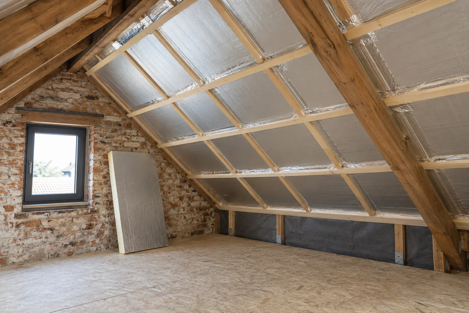 Isolation de toiture avec panneaux PIR côté intérieur