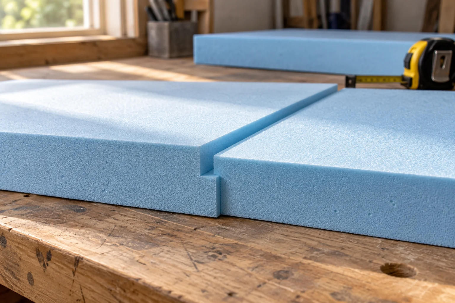 XPS-isolatie: detail van sponning en plaatrand